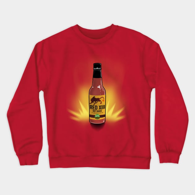 Red XIII Hot Sauce Crewneck Sweatshirt by azureaerrow